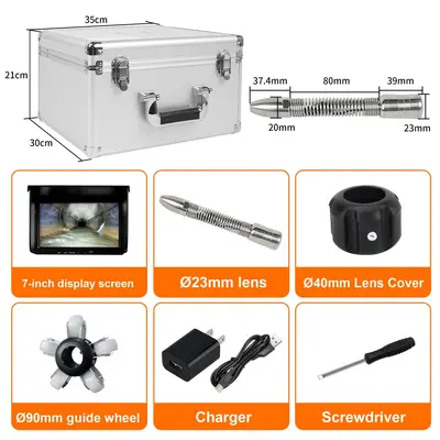 Bestseller im grenzüberschreitenden Außenhandel 7-Zoll-Aufnahme Kemei Industrie-Rohrendoskop-Kamera Video-Inspektionsgerät wasserdichter Sondenkopf - 7