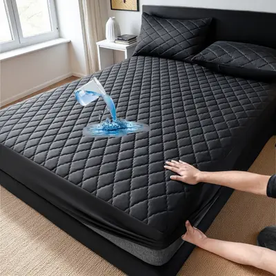 Mattress protector sheet, waterproof, quilted, solid color - 8