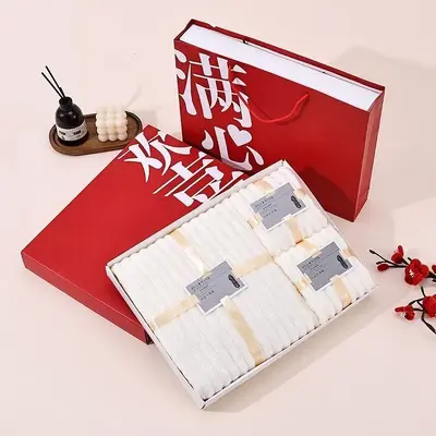 Three-piece towel set candy stripe premium gift box