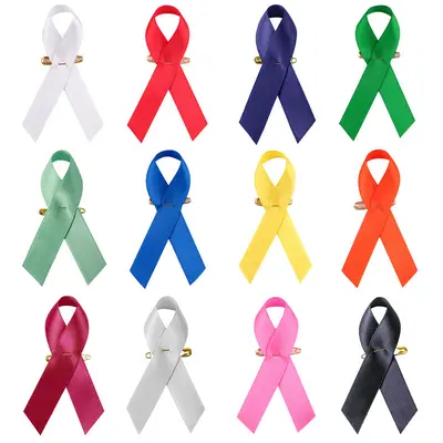 Rote Seidenschleife AIDS-HIV-Aufklärungsabzeichen, Brosche - 3
