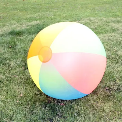 Çocuklar için büyük gökkuşağı şişme plaj topu, 80 cm