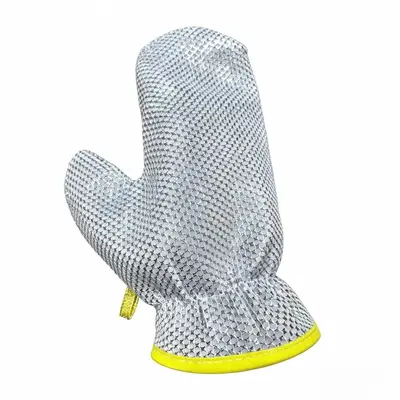 Stainless steel wire waterproof kitchen dishwashing brush pot silver wire decontamination artifact non-damaging to coating hand protection heat insulation gloves extended version - 6