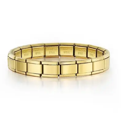 Italienisches Armbandmodul, versilbert, Edelstahl, elastisch - 7