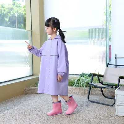 Hochwertiger Kinderregenmantel, Grundschüler Kindergarten, Schultasche, langer Ganzkörper-Regenmantel wasserdicht verdickt einteiliger Poncho