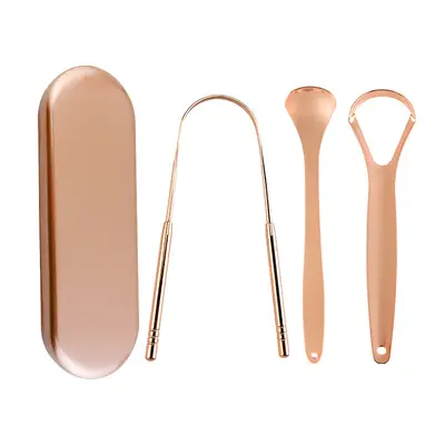 Stainless Steel U-Shaped Tongue Scraper, Large and Small Opening - 10