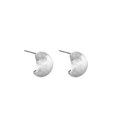 925 gümüş küpe, mat işlenmiş, su damlası tasarımı, minimalist stil - 7