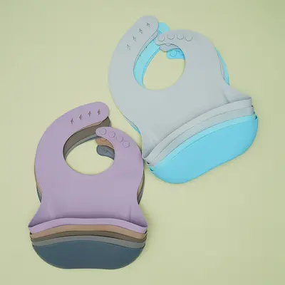 Bebek üç boyutlu silikon pirinç cep tükürük havlusu önlüğü çocuk su geçirmez süper yumuşak yeme önlüğü gıda sınıfı çocuk sofra takımı