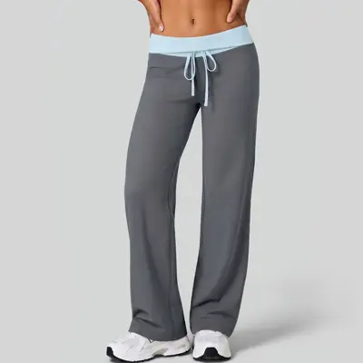 Damen-Sporthose mit hohem Bund und Kordelzug - 8