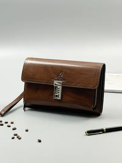 Men's Clutch Bag with Combination Lock, Large Capacity, Business Gift - 4
