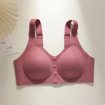 Front-Closure Seamless Wireless Bra, Shaping, Fixed Cup - 10