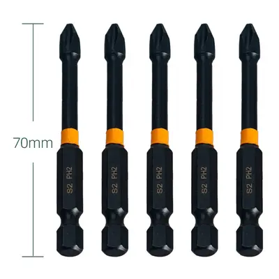 Yunbei Cross Screwdriver Bit, Black Impact Ball Head, Phosphated, 1/4 Hex Shank - 11