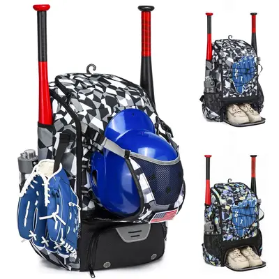 American Baseball Backpack, Large Capacity Softball Equipment Bag - 9