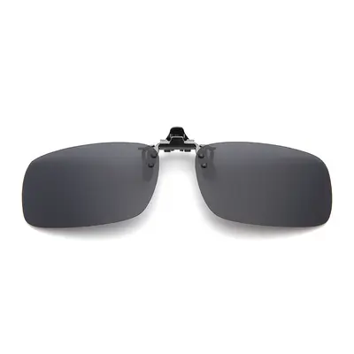 Metal Square Frame Polarized Clip-On Sunglasses, Day and Night, Flip-Up - 5