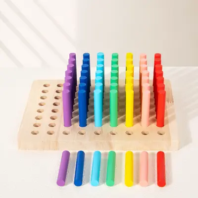 Children's Rainbow Sorting Sticks, Wooden Educational Toy - 4