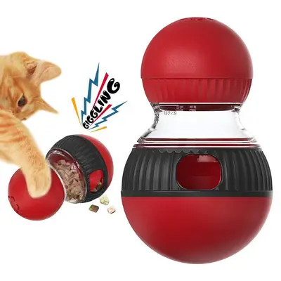 Katzenspielzeug, drehbarer Ball mit Geräusch und Futterspender - 6
