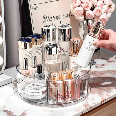 Rotating cosmetics storage box, desktop organizer