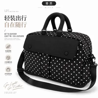 Polka dot travel bag women, large capacity, trolley sleeve - 7