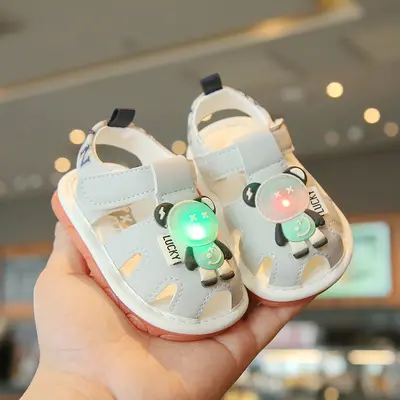Weiche Lauflernschuhe für Babys, rutschfeste atmungsaktive Sommersandalen
