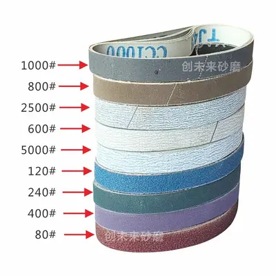Pnömatik zımpara bandı 305x19 mm ve 305x13 mm, renkli kum bantları seti