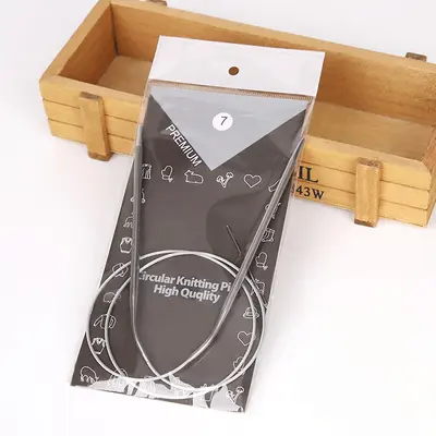 Stainless Steel Circular Knitting Needle Set - 8
