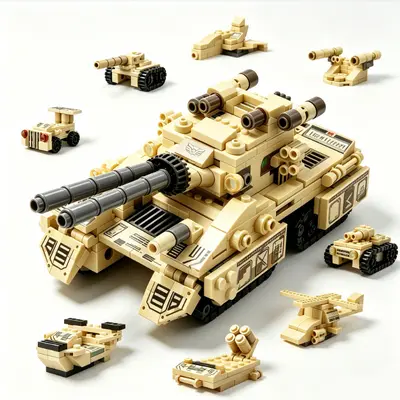 Military Tank and Fighter Jet Building Block Set, Mini Bricks for Kids - 2