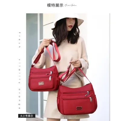 Large Capacity Nylon Crossbody Bag for Women, Multi-Compartment - 5