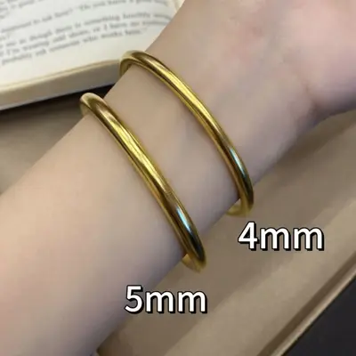 Women's Imitation Gold Plain Bangle, Glossy Finish