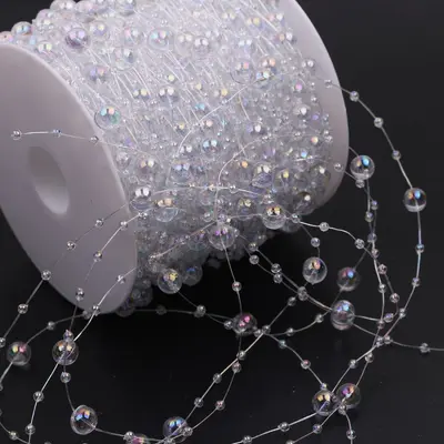 Artificial Baby's Breath Chain Jewelry Accessory, Beaded Decor Chain - 7