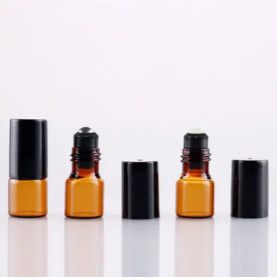 2ml kozmetik rulo şişesi 3ml kahverengi cam şişe 5ml ışık geçirmez rulo şişe 10ml kahverengi esansiyel yağ şişesi