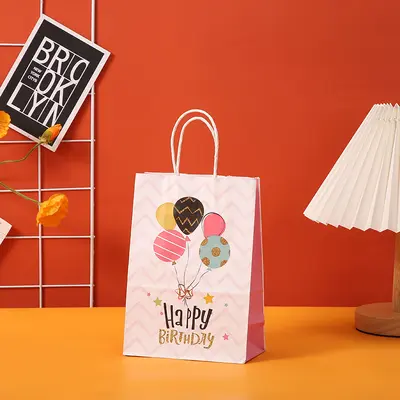 Kraft Paper Birthday Gift Bag Hand Bag - 10