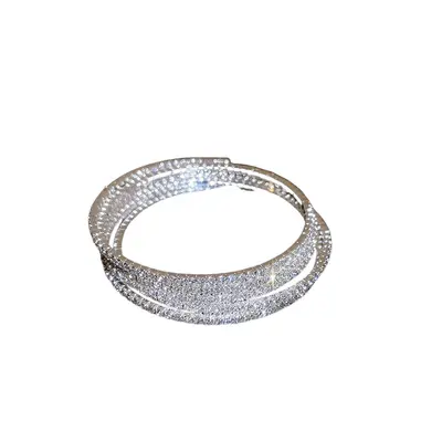 Artificial pearl multilayer rhinestone stretch bracelet