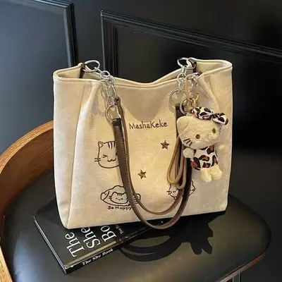 2025 sınır ötesi moda günlük tote çanta çok yönlü günlük kullanım koltuk altı çantası omuz çantası büyük kapasiteli öğrenci okul çantası
