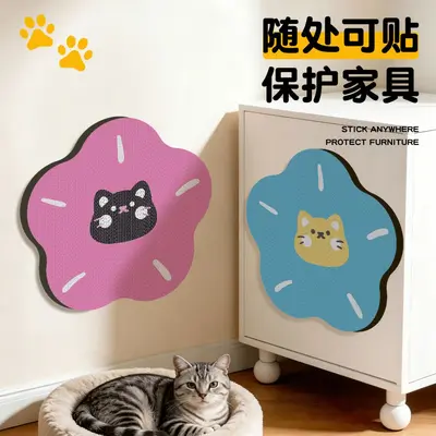 Record-Shaped Corrugated Cardboard Cat Scratcher, Wall-Mountable - 4