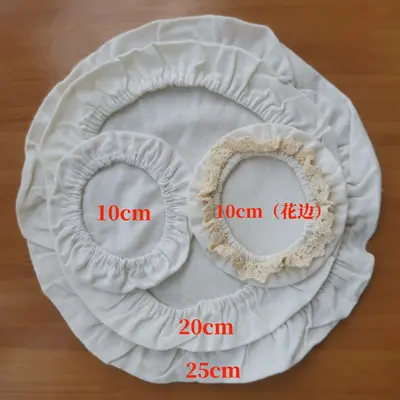 Cotton Fabric Bowl Cover Elastic Dustproof Breathable Bowl Cloth Lid for Bread Fermentation Reusable - 7