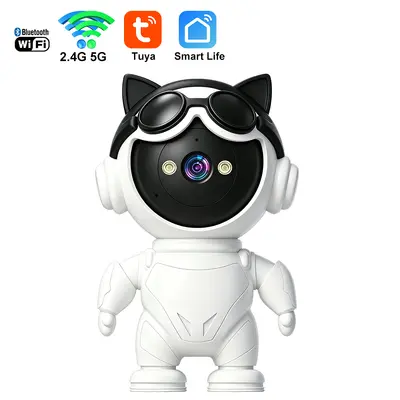 Tuya WiFi Ağ Çizgi Film Robot Güvenlik İzleme Akıllı Telefon Uzaktan Kumanda Yüksek Çözünürlük Gece Görüşü 5G Kamera - 7