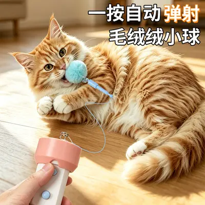 跨境爆品电动钓猫器一键弹射逗猫棒神器人宠互动猫咪自嗨解闷玩具