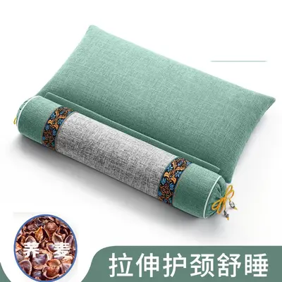 Cervical spine pillow, special sleep neck pillow, sleep aid pillow, cylindrical buckwheat seed hard buckwheat hull vertebra pillow - 9