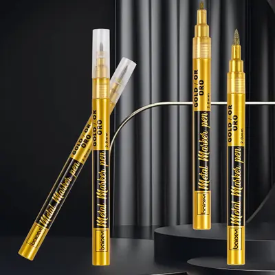 Metallic Oil-Based Paint Marker Pen, Gold and Silver 2.0