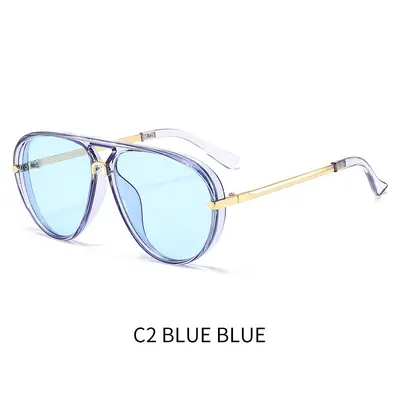 Große Modesonnenbrille mit Rahmen, trendiges Design - 12