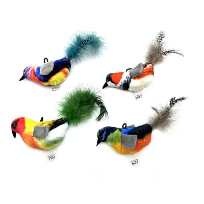Cat Toy Squeaky Feather Bird Teaser Wand, Durable - 6