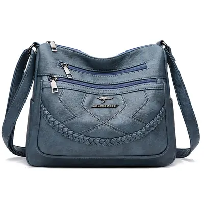 Women's Embroidered Crossbody Shoulder Bag, Large Capacity, Simple Design - 12