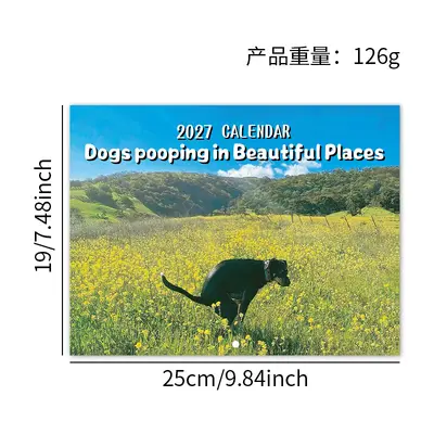 2027 Dogs Pooping duvar takvimi - 4