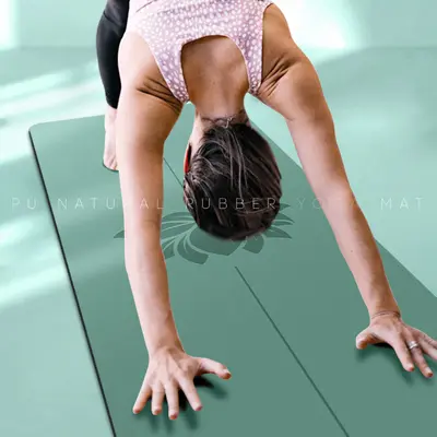 5mm Natural Rubber PU Yoga Mat, Thick Non-Slip, Alignment Lines - 3