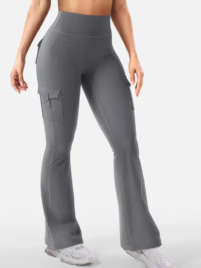 Kadın Spor Tayt Cepli, Gizli Elastik, Yüksek Bel, Yoga Uzun Pantolon - 8