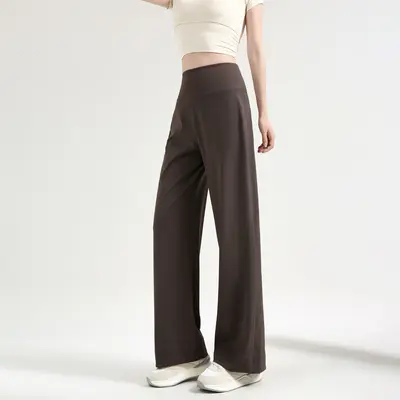 Küçük beden spor pantolonu, rahat, yüksek bel, geniş paça, kadın - 8