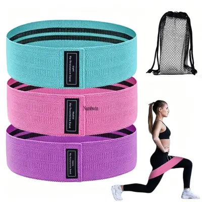 Numbwin Squat Yoga Resistance Band Set, Latex Glute Loop - 10