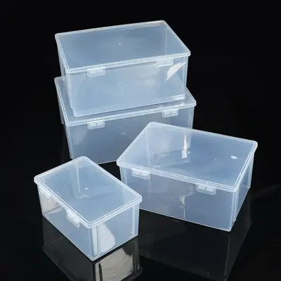 PP Leerbox große Flip-Top-Kunststoffbox transparent Dokumenten-Rechnungsspeicherbox mit doppeltem Knopf rechteckige Anzeigekarton