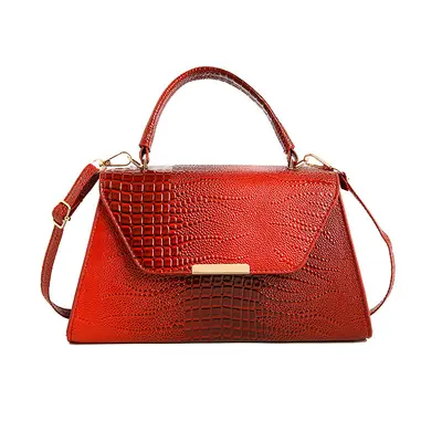 Small Crocodile Pattern Women's Handbag, Lightweight Single Shoulder Bag - 6