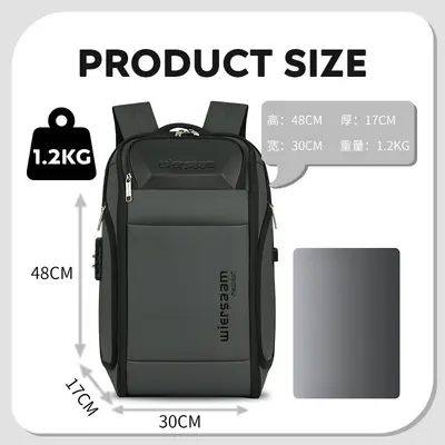 Neuer hochwertiger Business-Rucksack für Herren wasserdichter Rucksack große Kapazität Business-Reise multifunktional Passwort Diebstahlschutz Laptop-Tasche - 10