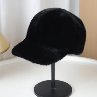 2025 Cross-Border Export Baseball Cap Unisex Faux Mink Warm Stylish Autumn Winter Versatile Fashion Commuting